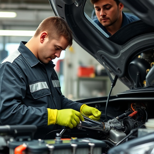 auto technician working