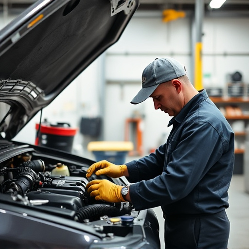 auto technician working