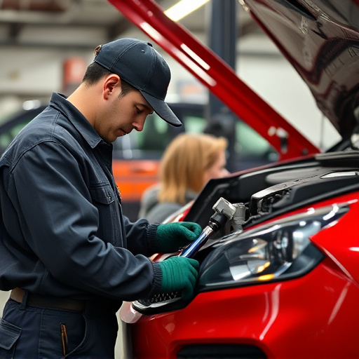 auto technician working