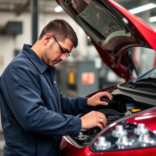 auto technician working