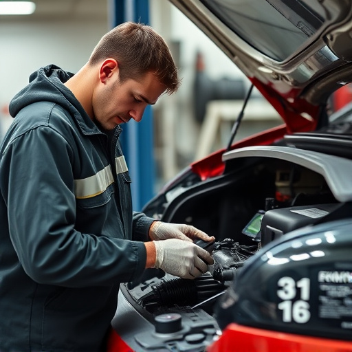 auto technician working