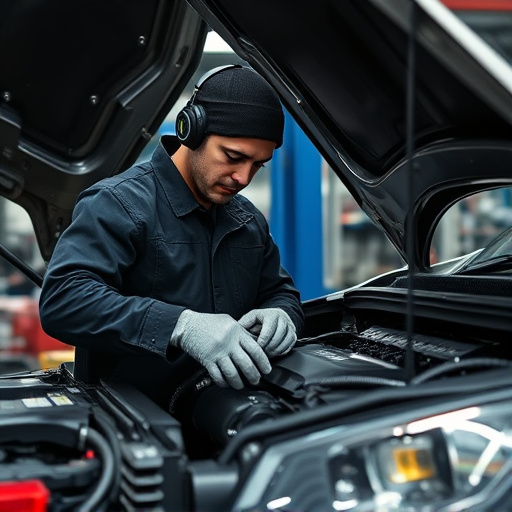 auto technician working