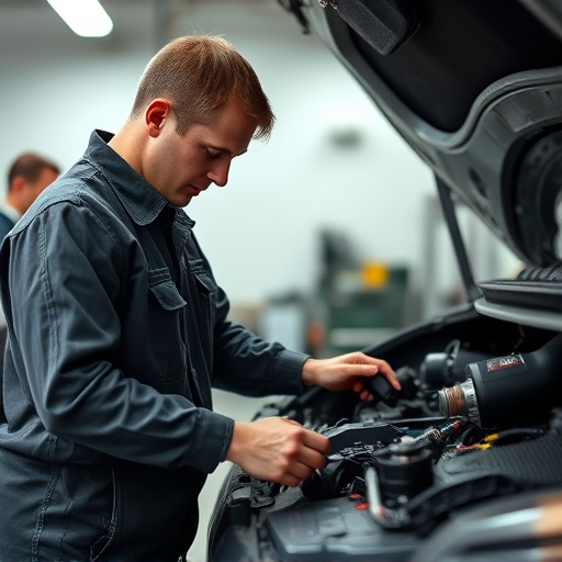 auto technician working