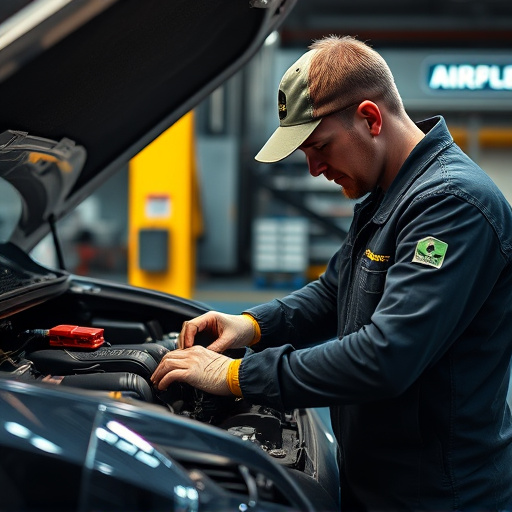 auto technician working