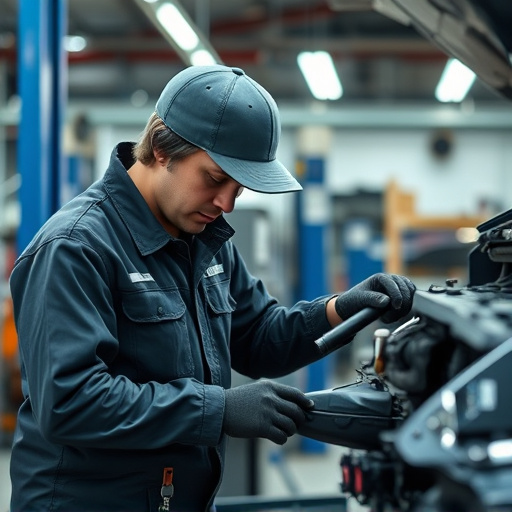 auto technician working