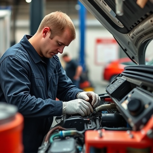 auto technician working