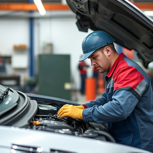 auto technician working