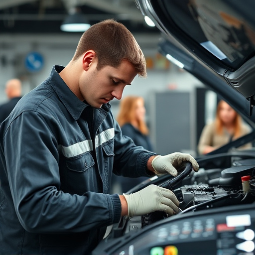 auto technician working