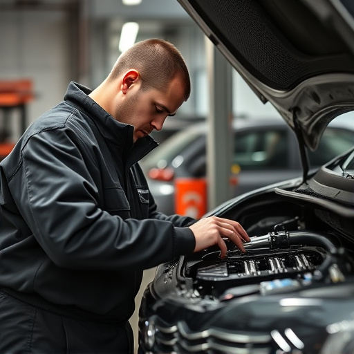 auto technician working