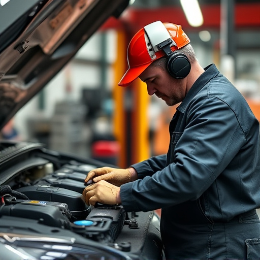 auto technician working