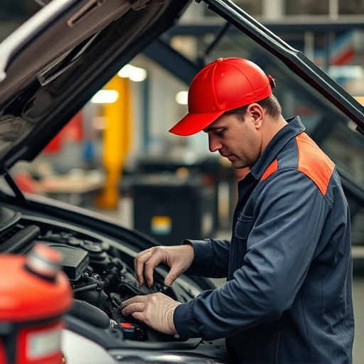 auto technician working