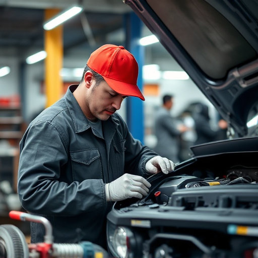 auto technician working