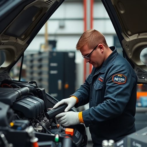 auto technician working