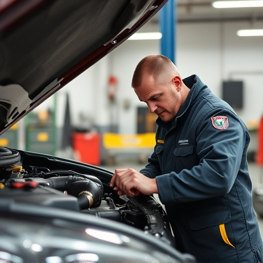 auto technician working