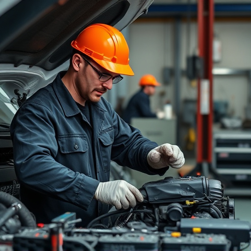 auto technician working