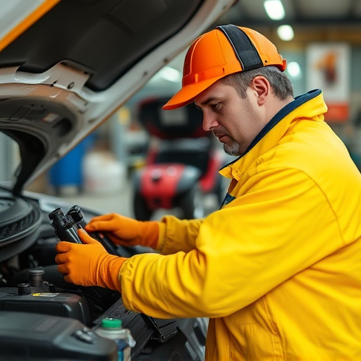 auto technician working