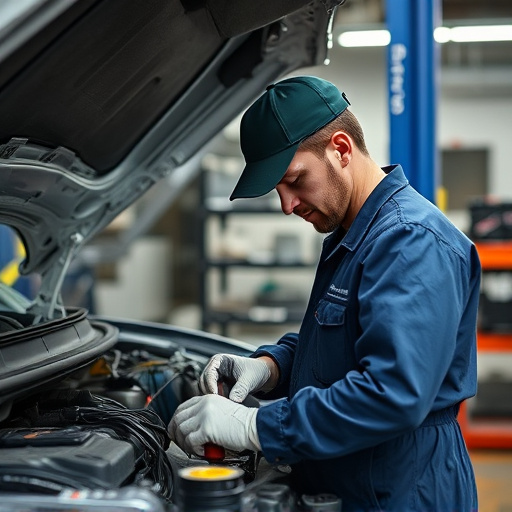 auto technician working
