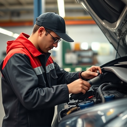 auto technician working