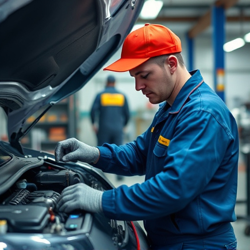 auto technician working