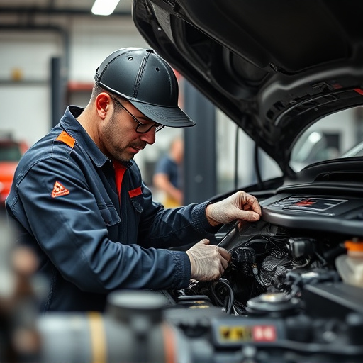 auto technician working
