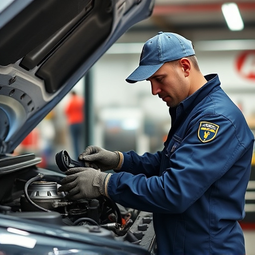 auto technician working