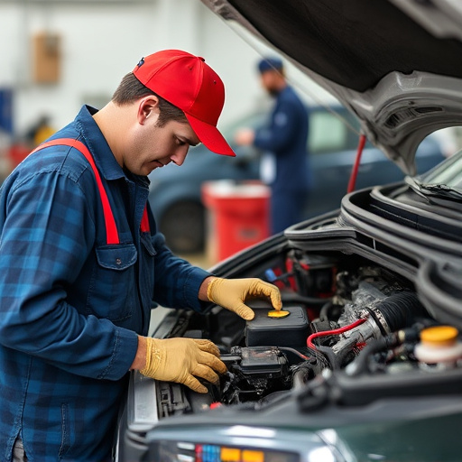 auto technician working