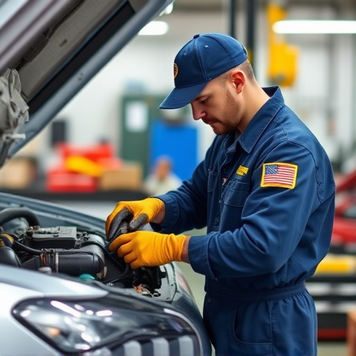 auto technician working