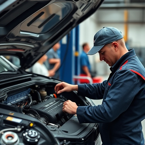 auto technician working