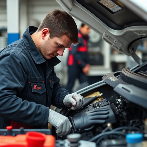 auto technician working