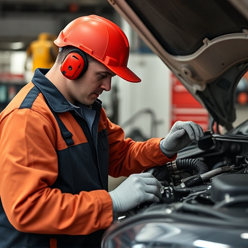auto technician working