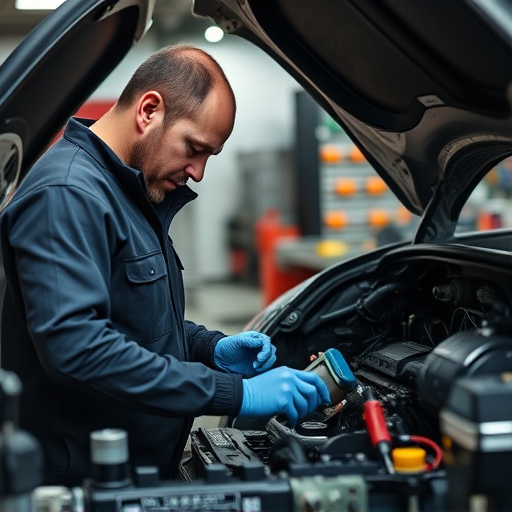 auto technician working
