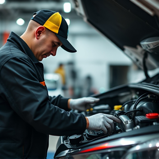 auto technician working