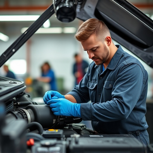 auto technician working