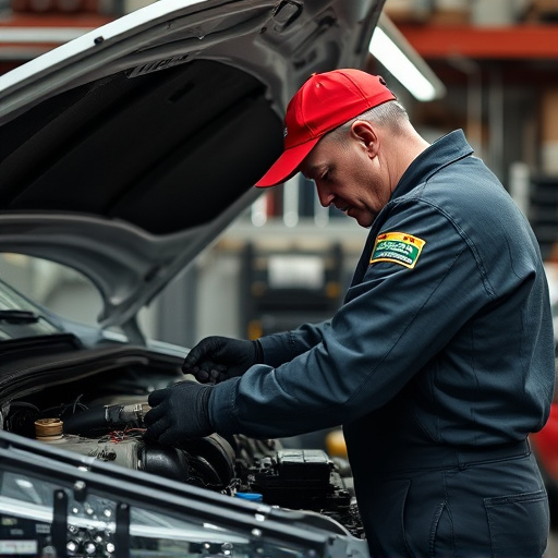 auto technician working