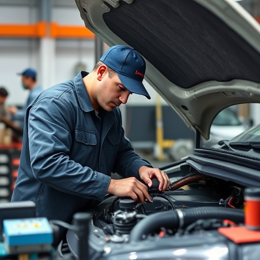 auto technician working