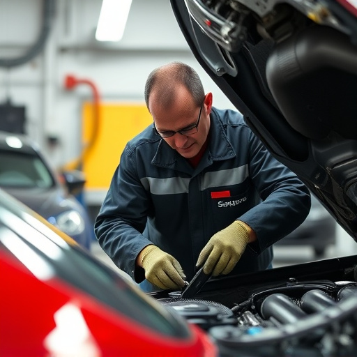 auto technician working