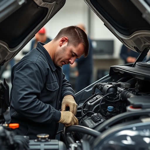 auto technician working