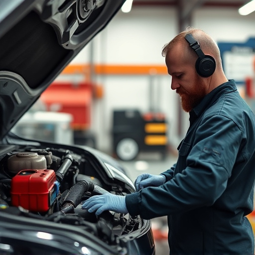 auto technician working