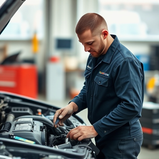 auto technician working