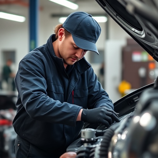 auto technician working