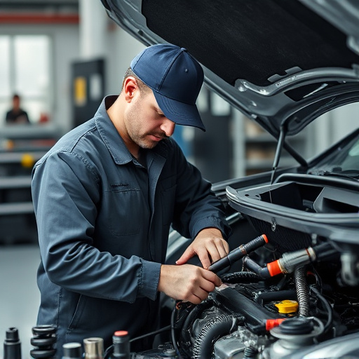 auto technician working
