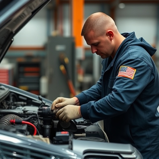 auto technician working