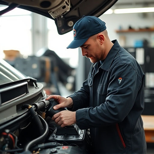 auto technician working