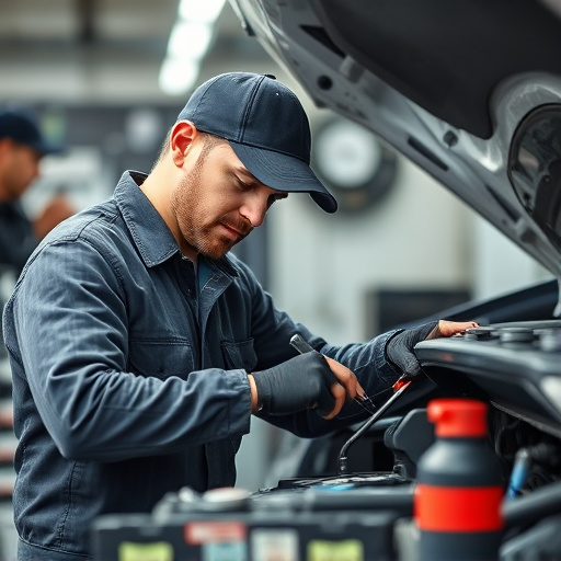 auto technician working