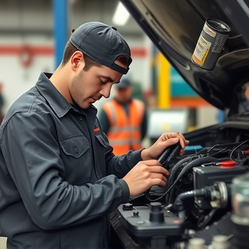 auto technician working