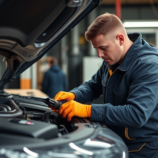 auto technician working