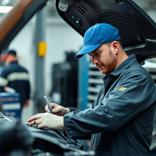 auto technician working