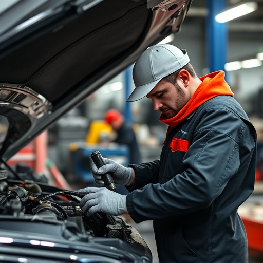 auto technician working