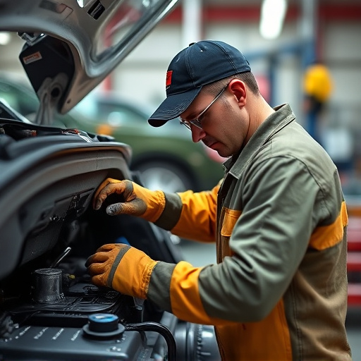 auto technician working