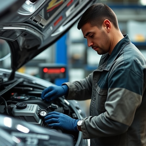 auto technician working